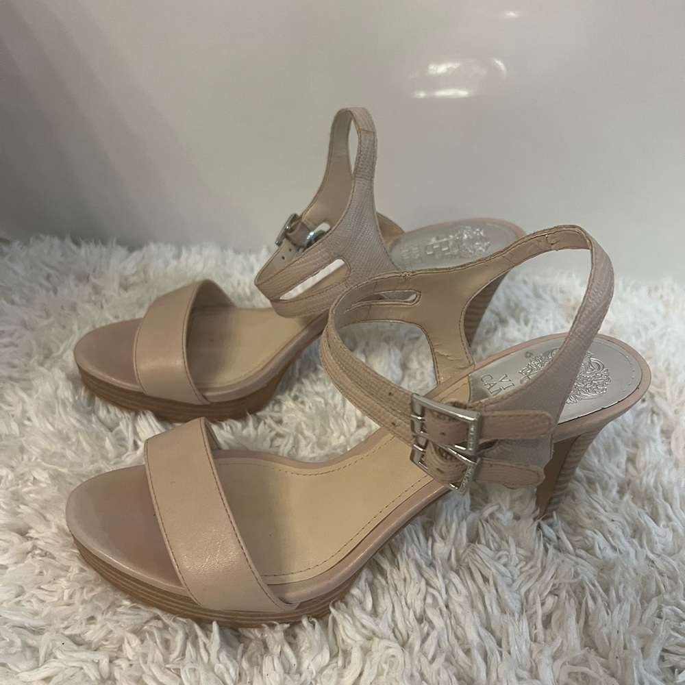 Vince Camuto Nude Strappy Heels